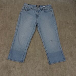 Levis 515 Capri Jeans Womens 8 Light Wash Distressed Stretch Cropped Denim